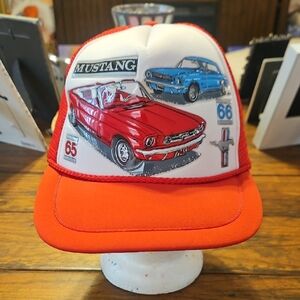 Mustang Trucker Hat - Red and White